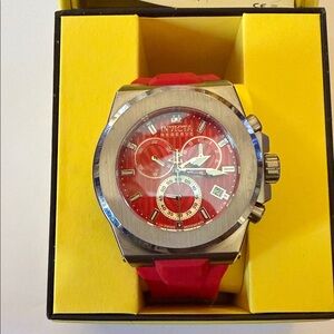 Invicta Red Dial Chronograph Watch